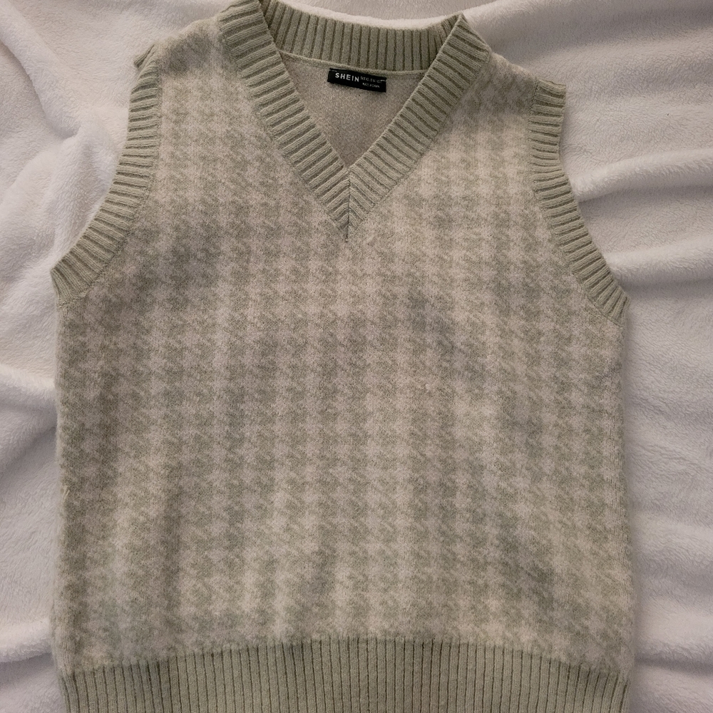 Light green plaid sweater vest